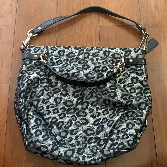 Coach Handbags - Coach Silver glitter ocelot bag
